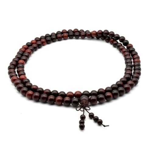 Zen Dear Unisex Natural Rosewood Prayer Beads Buddha Buddhist Prayer Meditation Mala Necklace Bracelet - style: 10mm*108