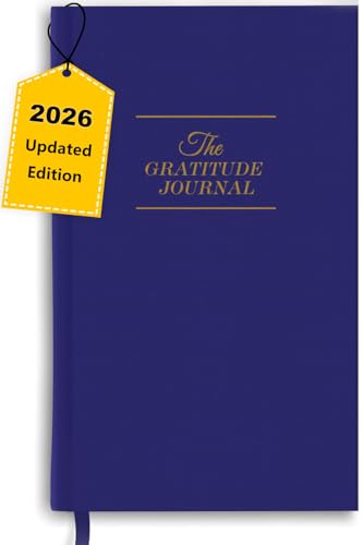 The Original Gratitude Journal with Inspiring Prompts & Quotes for Mindfulness, Reflection & Personal Growth - Daily Wellness Journal for Men & Women - Luxurious Linen Blue Cover - color: Blue