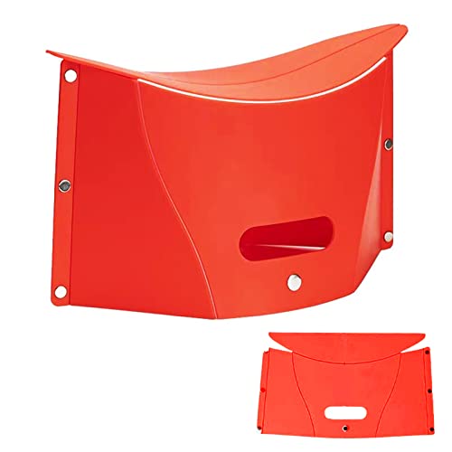 Folding Portable Camping Hiking Stool, Lightweight Collapsable Foldable Chair for Travel Gathering BBQ Subway Backpacking Outdoor Squatty Potty Ultralight Mini (Red) - color: Red
