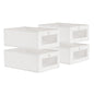 4 Pack linen storage box, with transparent window - foldable clothing storage box, suitable for organizing wardrobes, toys, books | home storage container (4)