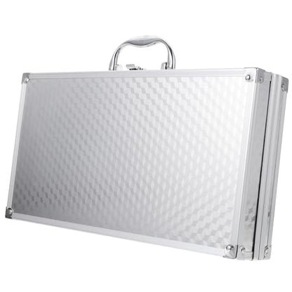 Aluminum Tool Box Multi-Functional Portable Hard Case for Equipment Storage Small Size Sturdy Aluminum Alloy Locking Briefcase for Travel and DJ Gear