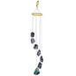 Nupuyai Wind Chimes - Unique Raw Stones Wind Chimes for Indoor Outdoor, Healing Stone Windchime Hanging Ornament for Home Garden, 17.7-21.7'', Fluorite