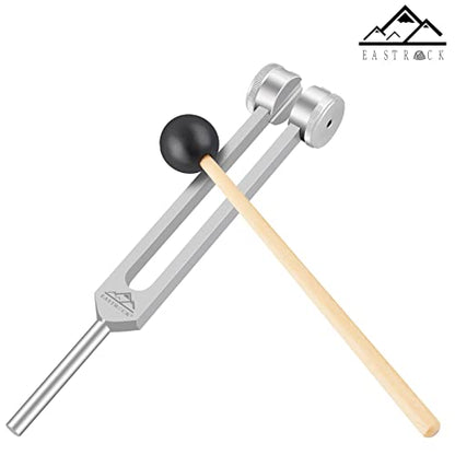 EastRock 128 Hz Tuning Fork with Silicone Hammer and Cleaning Cloth Instrument Teaching Medical Equipment Meditation Relaxation Sound Therapy Instrument - size: 128HZ