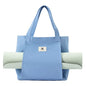Moyaqi Canvas Tote Bag with Yoga Mat Carrier Pocket Carryall Shoulder Bag for Office, Workout, Pilates, Travel, Beach and Gym