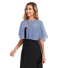 TONGFANTFL Women's Soft Chiffon Capelets Shawls and Wraps for Evening Wedding Cape Bole Cover Up - color: Dusty Blue