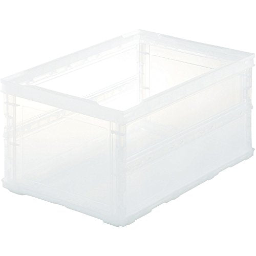 TRUSCO TSK-O40B-TM Thin Folding Container Scale, 1.4 gal (40 L), Transparent Storage Case Storage Box - color: transparent, size: 40L, style: No lid