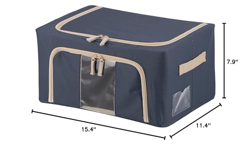 不二貿易(Fujiboeki) Fuji Boeki 63513 Storage Box, Width 15.4 x Depth 11.4 x Height 7.9 inches (39 x 29 x 20 cm), Blue, 5.6 gal (22 L), with Small Window, Stackable - color: Bule, size: 22L