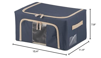 不二貿易(Fujiboeki) Fuji Boeki 63513 Storage Box, Width 15.4 x Depth 11.4 x Height 7.9 inches (39 x 29 x 20 cm), Blue, 5.6 gal (22 L), with Small Window, Stackable - color: Bule, size: 22L