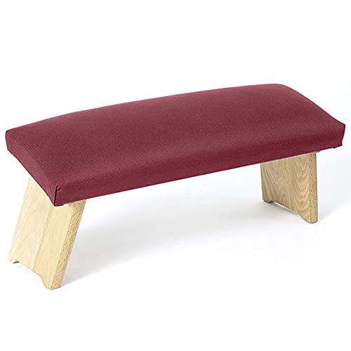 Meditation Stool, Exercise Meditation Stool, Folding Meditation Table, Wooden Kneeling Stool with Locking Hinge, Oblique Leg Yoga Stool with Cushion/A / 46×19×18cm
