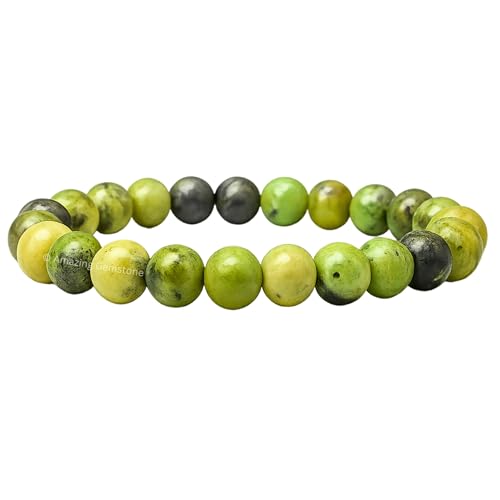 Amazing Gemstone Crystal Bracelet for Women Men's Gifts - Protection Healing Crystal Bracelet - 8mm Gemstone Beaded Stretchable Bracelet Pulseras Para Hombres Mujer Stocking Stuffers Mothers Day Gift (Chrysoprase) - color: Chrysoprase