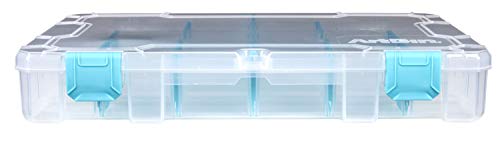 ArtBin 6847AG Medium Anti-Tarnish Box with Removable Dividers, Jewelry & Craft Organizer with Anti-Tarnish Technology, [1] Plastic Storage Case, Clear with Aqua Accents - size: Medium (10.75" x 7.375")