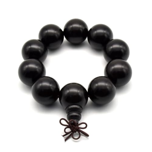 Zen Dear Unisex Natural Ebony Wood Buddhist Prayer Bead Necklace Bracelet Tibetan Prayer Mala Beaded Black - style: 25mm 10beads