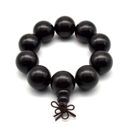 Zen Dear Unisex Natural Ebony Wood Buddhist Prayer Bead Necklace Bracelet Tibetan Prayer Mala Beaded Black - style: 25mm 10beads