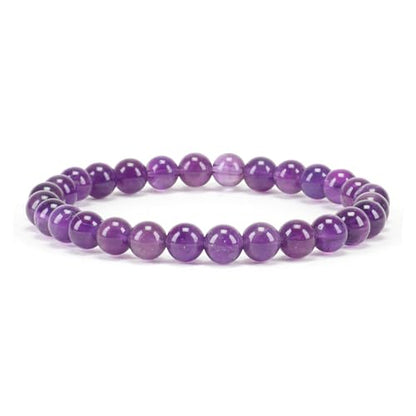 Cherry Tree Collection - Small, Medium, Large Sizes - Gemstone Beaded Bracelets For Women and Men - 6mm Round Beads - color: Amethyst, size: Large