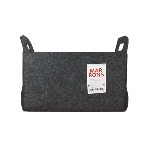 Collapsible Felt CHARCOL Storage Bin Medium 11"x7.1"x7.1" – Foldable Basket with Handles for Closet, Toy Storage, Laundry Room Organization, Decorative Storage Bins for Shelves, Cube