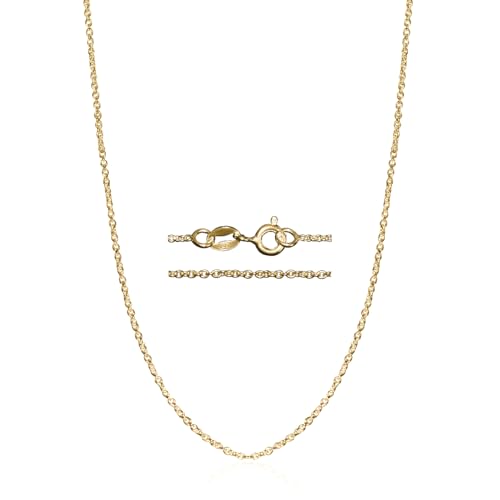 925 Sterling Silver Chain for Women - 1.1mm Thin Dainty Cable Necklace, Artfully Crafted in Thailand, Hypoallergenic & Anti-Tarnish Solid Silver for Pendants, Multiple Lengths - color: 18K Gold Plated Over 925 Sterling Silver, size: 24 Inches