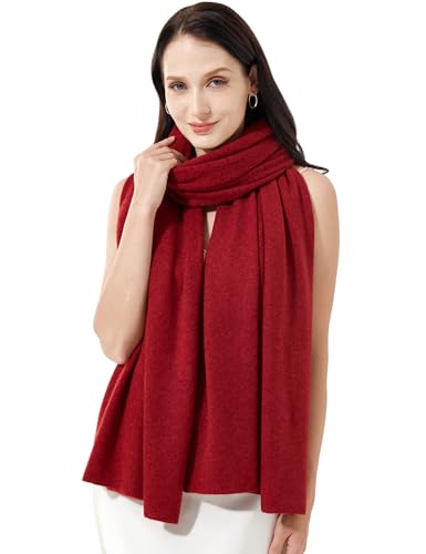 Soft Cashmere Blend Wrap Chic Scarf Stole for Women Wayfarer Travel Extra Large 87"x28" - color: Rust Red