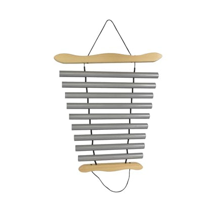 TNZMART Hanging 9 Note Sound Healing Chimes, Sound Bath Percussion Instruments for Yoga or Relaxation, Meditation Wind Chime (Silver) - color: Silver