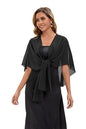 Baoqiya Chiffon Shawl Evening Scarf Shawls and Wraps for Women Wedding Party Bridal Scarves Cover Ups - color: Black