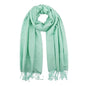 Silky Paisley Pashmina Shawl Scarf-Women's Soft Double-side Jacquard Pashminas Wrap for Evening Dress Travel Shawl - color: A-light Green