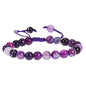 ANAYA AGATE Energy Protection Crystal Handmade Adjustable Bead Bracelet Perfect for Men, Women’s Christmas Gift - Gemstone Healing Stretch Bracelet Pulsera Para Hombre Mujer Stocking Stuffer - color: Lace Agate Purple