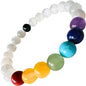 TEJO Natural Stone Bracelet for Women - size: 7.5 inches, style: White 7 Chakra Healing Bracelet – Unisex