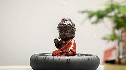 DMtse Buddha Zen Meditation Sitting Ceramic Figurines for Home Decor Accents, Living Room Bedroom Office Decoration Bookshelf TV Stand Decoration Tea Ceremony Sculptures Collection