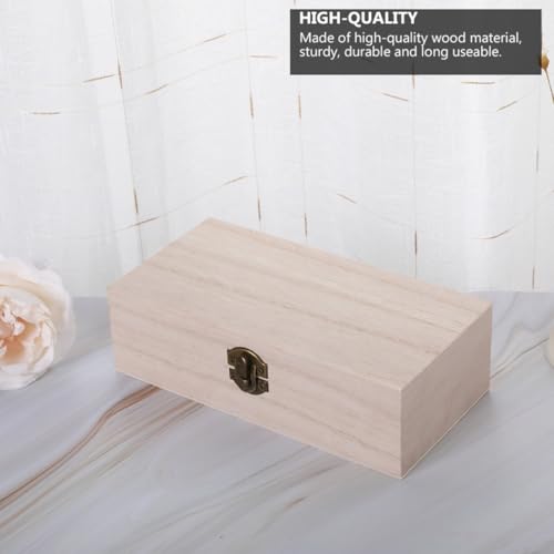 2pcs Wooden Storage Box Set Rectangular Retro Wood Jewelry and Tea Organizer with Flip Lid Natural Finish for Living Space and Packaging