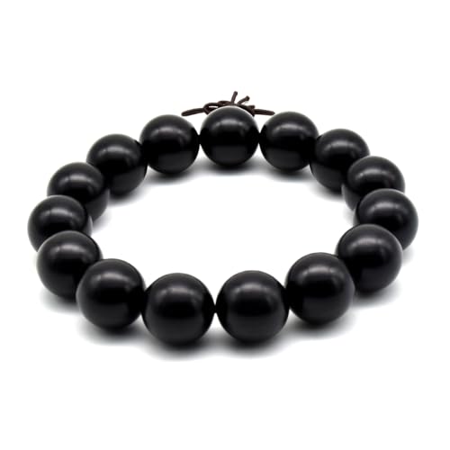 Zen Dear Unisex Natural Ebony Wood Buddhist Prayer Bead Necklace Bracelet Tibetan Prayer Mala Beaded Black - style: 15mm 15beads