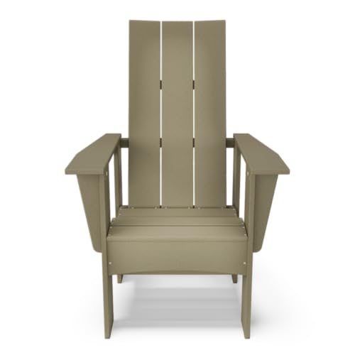 BY THE YARD Alpine Adirondack with Raised & Upright Seat (Weathered Wood) - color: Weathered Wood