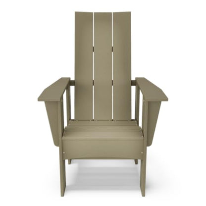 BY THE YARD Alpine Adirondack with Raised & Upright Seat (Weathered Wood) - color: Weathered Wood