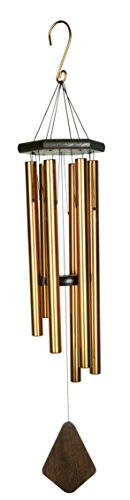 Nature’s Melody Premiere Grande Tunes Wind Chimes – Outdoor Windchime with 6 Tubes Tuned to E Pentatonic Scale, Rustproof Aluminum, Beech Wood & S Hook Hanger for Sympathy, Memorial Gift or Zen Garden