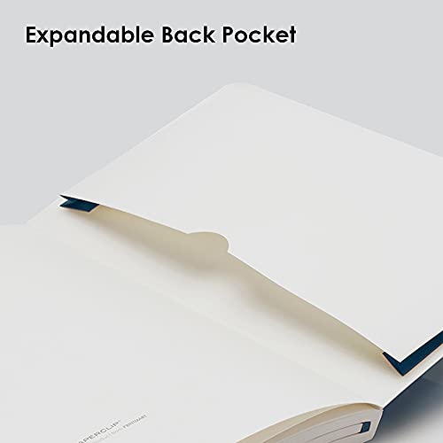 myPAPERCLIP Executive Series A5 Plain Notebook | 192 Pages, 80 GSM, Soft Cover, A5 (5.83 x 8.27 in) | Flat Lay | Bookmark, Elastic Closure & Back Pocket | Blue - color: Blue, size: A5, Plain