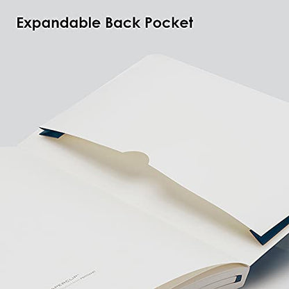 myPAPERCLIP Executive Series A5 Plain Notebook | 192 Pages, 80 GSM, Soft Cover, A5 (5.83 x 8.27 in) | Flat Lay | Bookmark, Elastic Closure & Back Pocket | Blue - color: Blue, size: A5, Plain