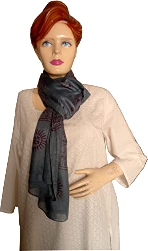 KVR Hindu Pooja Religious Cotton Indian prayer scarf with OM Krishna Ganesha Shiva Nataraja yoga spiritual auspicious prints - color: Grey-natraja-2