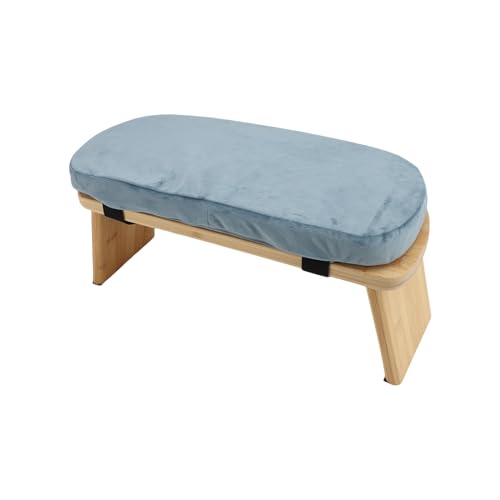 Meditation Bench, Folding Kneeling Meditation Stool, Removable Cushion Stool with Magnetic Locking Hinges, Ideal for Indoor & Outdoor Yoga & Prayer (Light Blue) - color: Light Blue