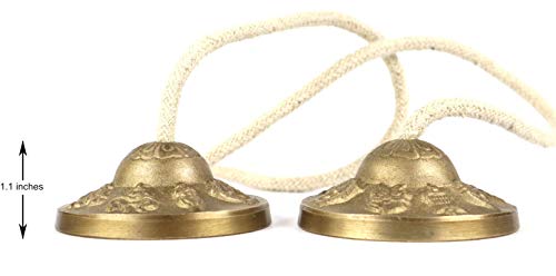 Tibetan Manjeera Tingsha Meditation Bell, Chime Bells, Cymbals, Buddhist Meditation, Yoga Bell Chimes small, auspicious symbol (Manjeera-01) - size: Manjeera-01