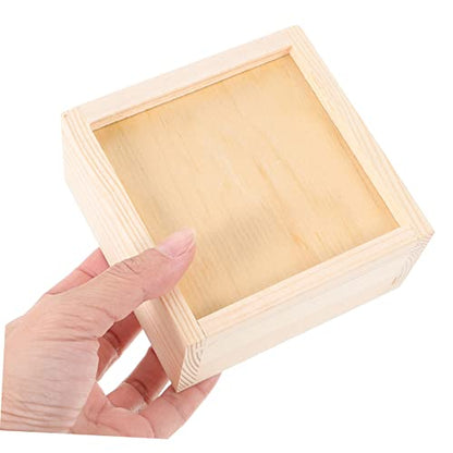 3Pcs Wooden Storage Box Minimalist Design with Slide Top for Jewelry Crafts and Keepsakes Natural Grain Decorative Organizer
