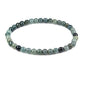 Keleny Gem Semi Precious Gemstones 4mm Round Beads Crystal Stretch Bracelet 7 Inch Unisex - color: Dark Green Jade