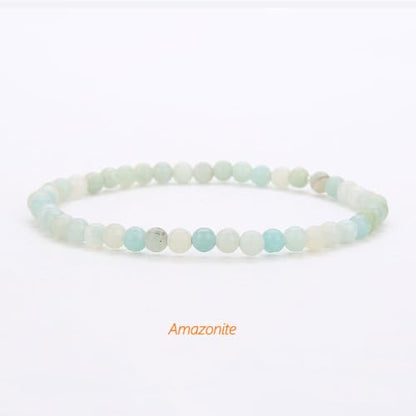 Handmade 4mm Tiny Beads Bracelet – Natural Healing Stone Beads for Yoga, Mala, and Bohemian Stacking – Stretch Bracelet for Men and Women