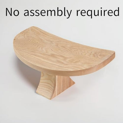 Seiza stool，Kneeling stool for meditation，Single Pedestal Meditation Stool for Ankle Space, Solid Ash Wood Ergonomic Seiza Chair for Yoga & Zen, Posture Support Seat, No Assembly Meditation Bench