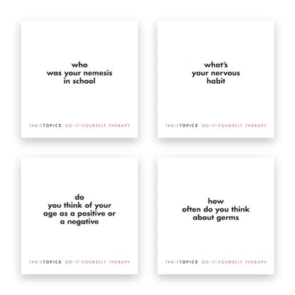 TableTopics Do-It-Yourself Therapy Question Card Game - 135 Entertaining Conversation Starter Cards for Adult Friends, Girls Night, Dinner Party, Getting to Know You Game