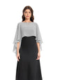 Baoqiya Women's Capelet Shawls and Wraps for Evening Dresses Soft Bridesmaid Shawl Chiffon Cape Wedding Cover Up - color: Grey