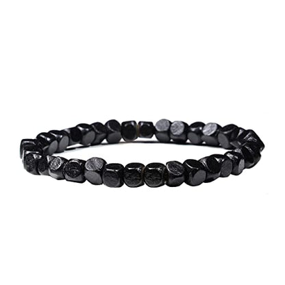 Natural Wood Beads Bracelet for Men Women Wooden Bracelet for Prayer Meditation Healing - color: A1: 4Pcs