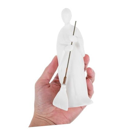 STOBOK 2 pcs Mini Walkers Zen Doll Home Living Kungfu Little For Ornaments Fengshui Statue Tea Decoration Sculpture Bookshelf Monk Adornment Buddha Fish Room Figurine Pottery White Pet