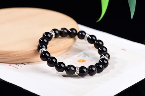 Healing Bracelet For Women Anxiety Crystal Bracelet Chakra Beaded Bracelets Rose Quartz Crystals And Healing Stones Yoga Bead Bracelet Calming Stretch Bracelet Stress Relief Gifts For Women - color: Black-Cat Eye