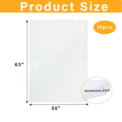 Extra Large Plastic Storage Bags 55 x 63 Inch Large Plastic Bags for Furniture, Luggage, Home Appliances, Kids Toys, Equipments, Industry or Agriculture Use and More (5 pack) - size: 55 x 63"
