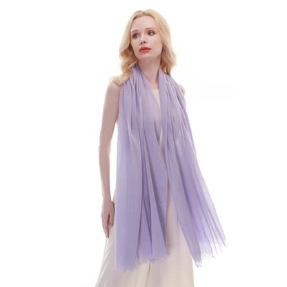 RIIQIICHY Scarf for Women Lightweight Solid Color Long Fashion Gauze Scarves Shawl Wrap - color: Lavender