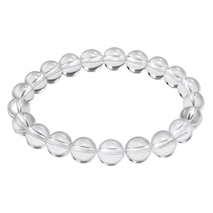 Amazing Gemstone Crystal Bracelet for Women Men's Gifts - Protection Healing Crystal Bracelet - 8mm Gemstone Beaded Stretchable Bracelet Pulseras Para Hombres Mujer Stocking Stuffers Mothers Day Gift (Clear Quartz) - color: Clear Quartz