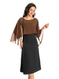 Baoqiya Women's Capelet Shawls and Wraps for Evening Dresses Soft Bridesmaid Shawl Chiffon Cape Wedding Cover Up - color: Brown